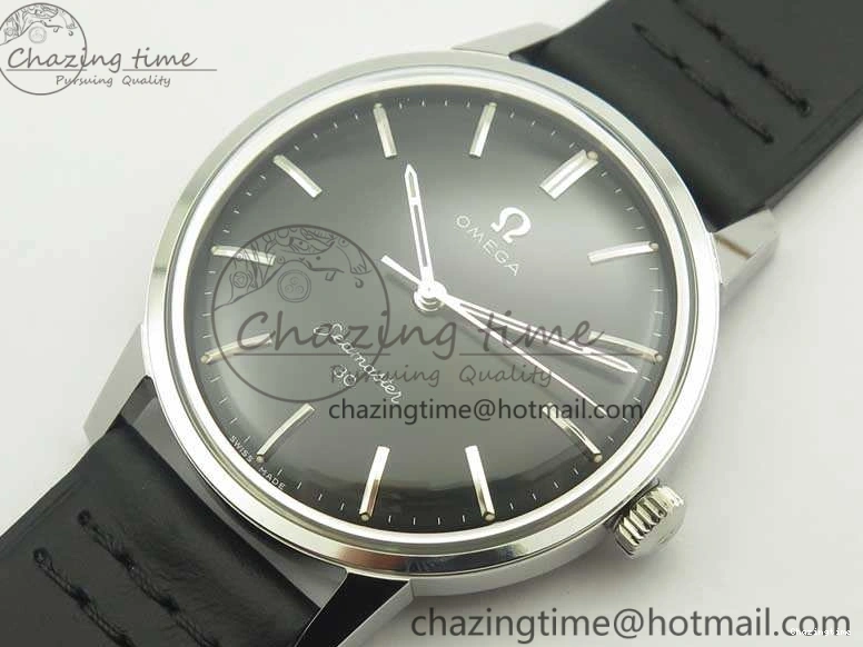 0301 EasyCare Seamaster 30 1962 SS TW Best Edition Black Dial On Leather Strap MIYOTA 8079